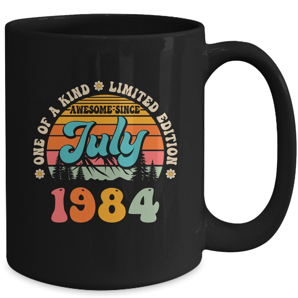 40 Years Old Awesome Since July 1984 40th Birthday Groovy Mug | siriusteestore
