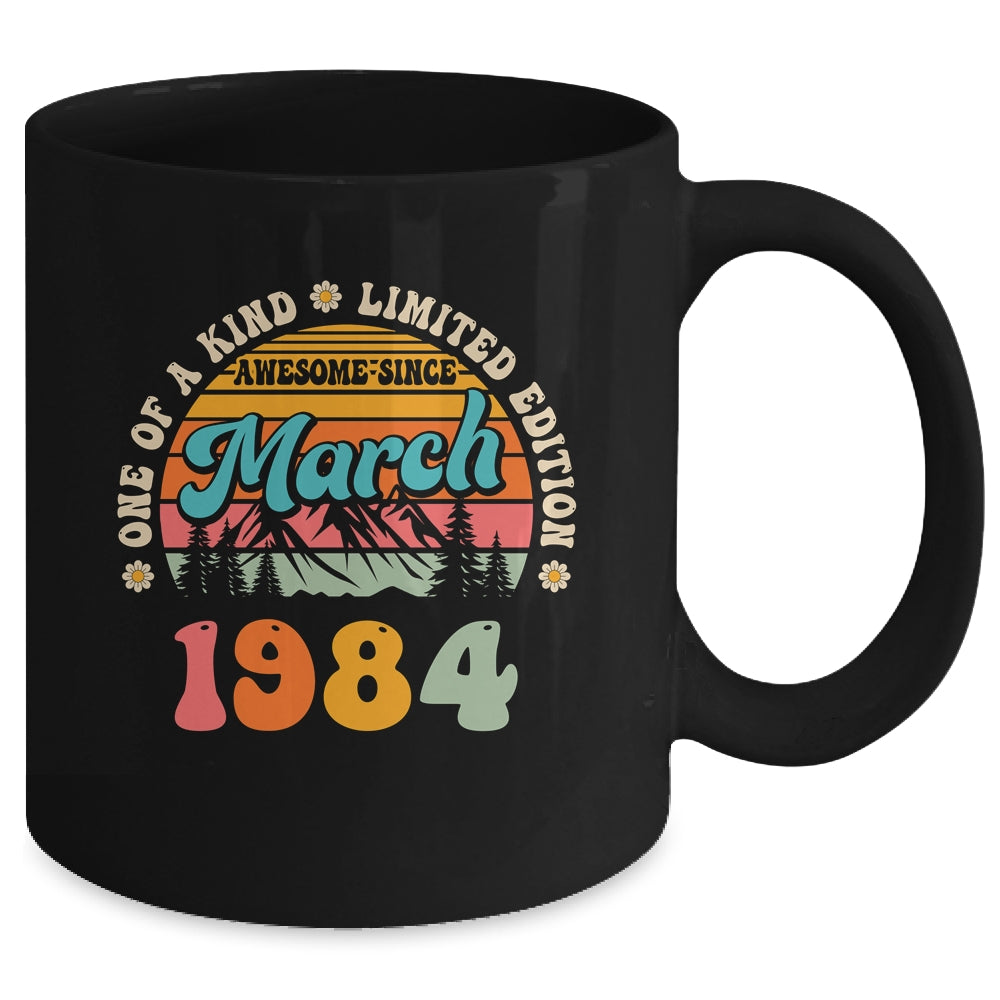 40 Years Old Awesome Since March 1984 40th Birthday Groovy Mug | siriusteestore