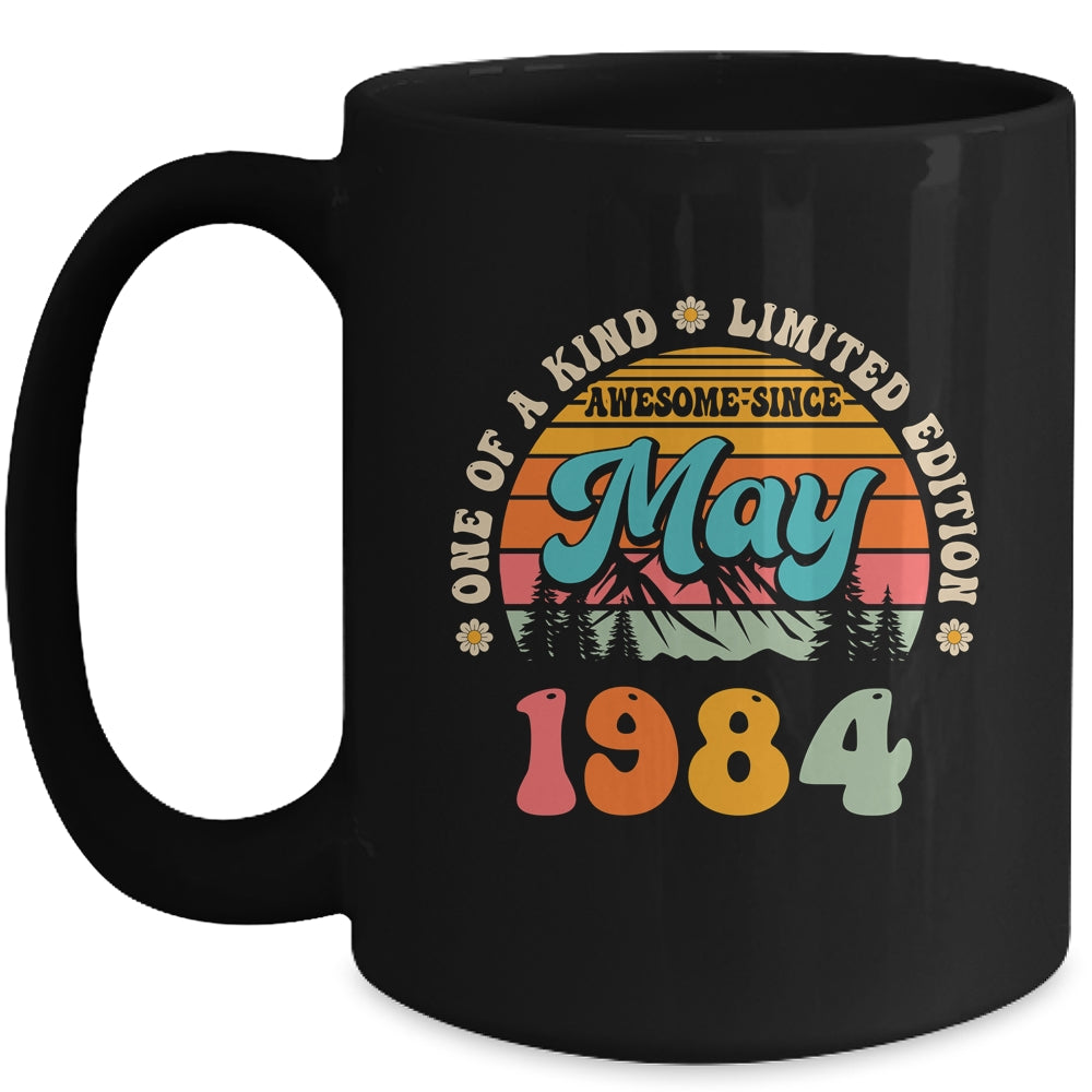 40 Years Old Awesome Since May 1984 40th Birthday Groovy Mug | siriusteestore