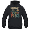 40 Years Old Legendary Since August 1983 40th Birthday Shirt & Hoodie | siriusteestore