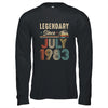 40 Years Old Legendary Since July 1983 40th Birthday Shirt & Hoodie | siriusteestore