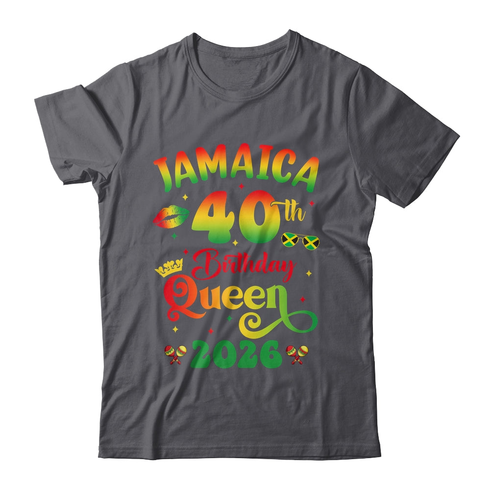 40th Birthday Queen Jamaica Girl Matching Party 2026 Shirt & Tank Top | siriusteestore