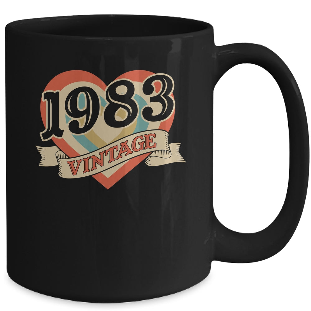 42nd Birthday Gifts Classic Retro Heart Vintage 1983 Mug | siriusteestore