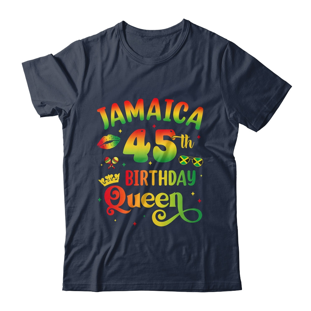 45Th Birthday Queen Jamaica Birthday Girl Matching Party Shirt & Hoodie | siriusteestore