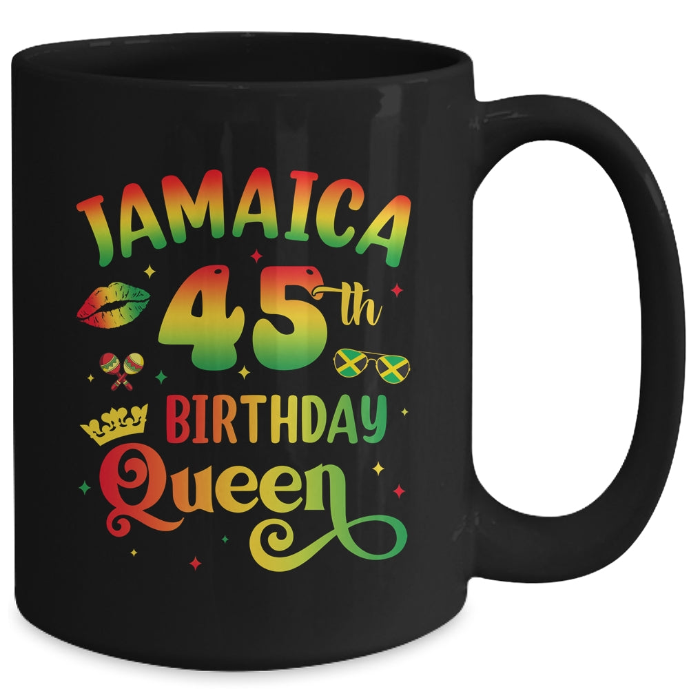 45Th Birthday Queen Jamaica Birthday Girl Matching Party Mug | siriusteestore