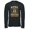 45 Years Awesome Vintage April 1980 45th Birthday Shirt & Hoodie | siriusteestore