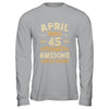 45 Years Awesome Vintage April 1980 45th Birthday Shirt & Hoodie | siriusteestore