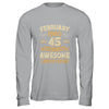 45 Years Awesome Vintage February 1980 45th Birthday Shirt & Hoodie | siriusteestore