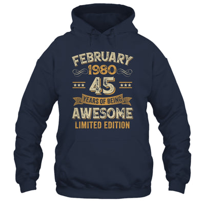 45 Years Awesome Vintage February 1980 45th Birthday Shirt & Hoodie | siriusteestore