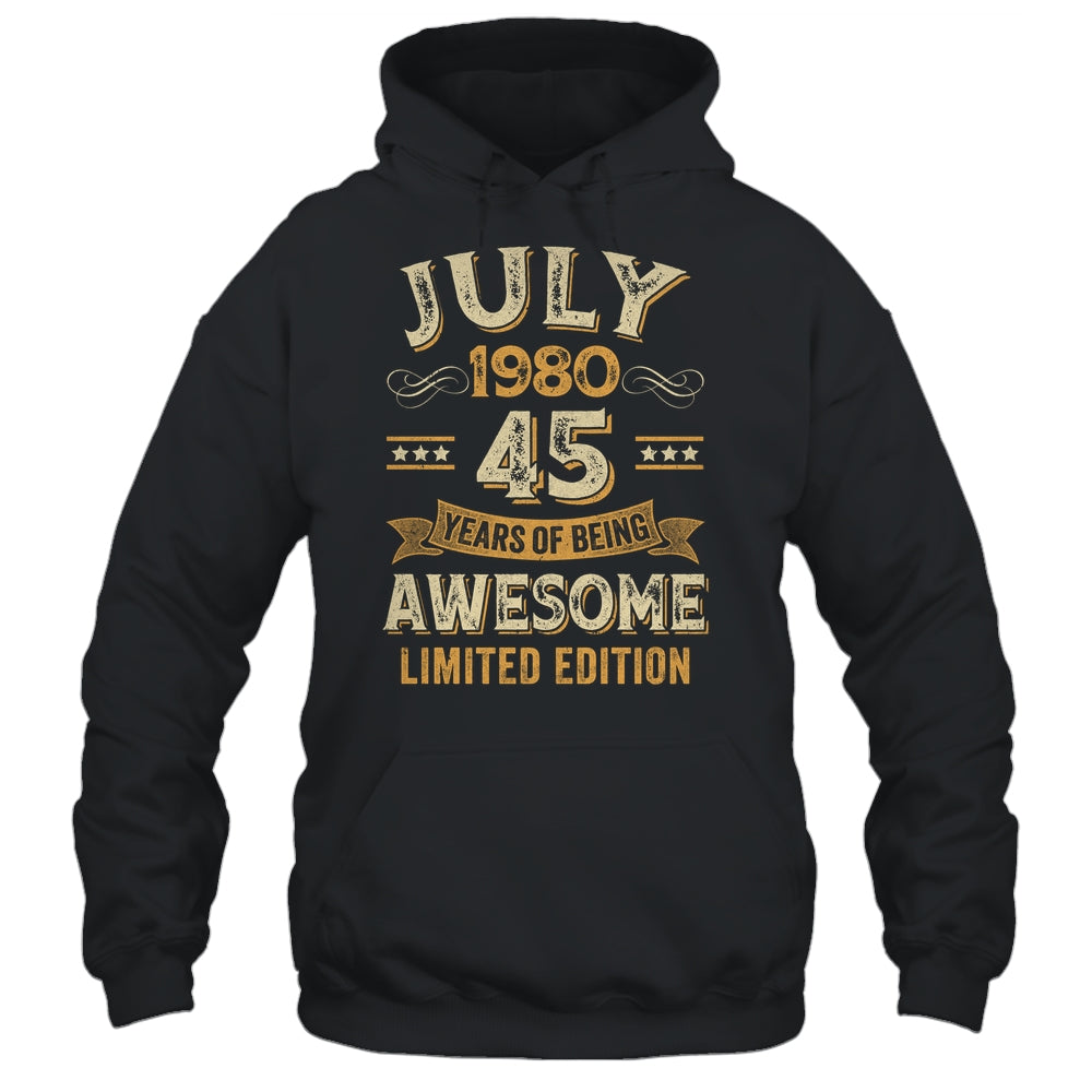 45 Years Awesome Vintage July 1980 45th Birthday Shirt & Hoodie | siriusteestore