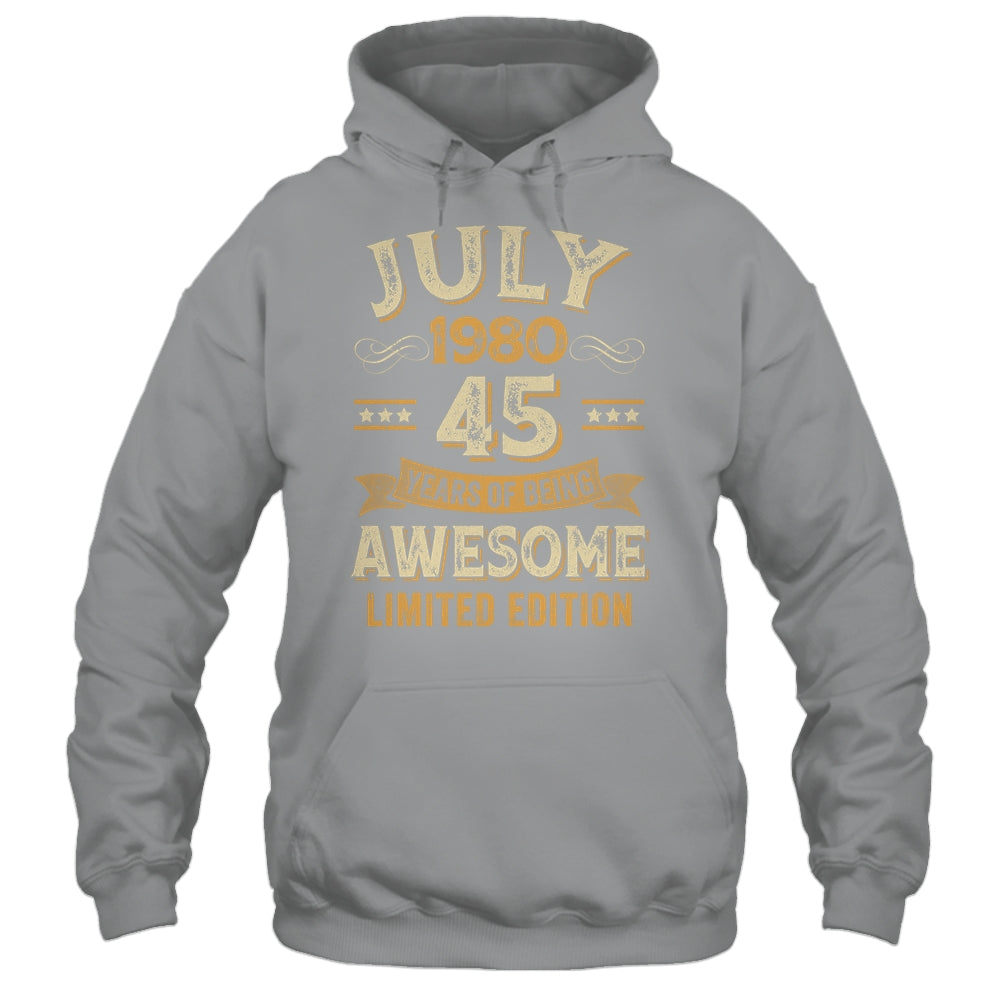 45 Years Awesome Vintage July 1980 45th Birthday Shirt & Hoodie | siriusteestore
