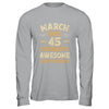 45 Years Awesome Vintage March 1980 45th Birthday Shirt & Hoodie | siriusteestore