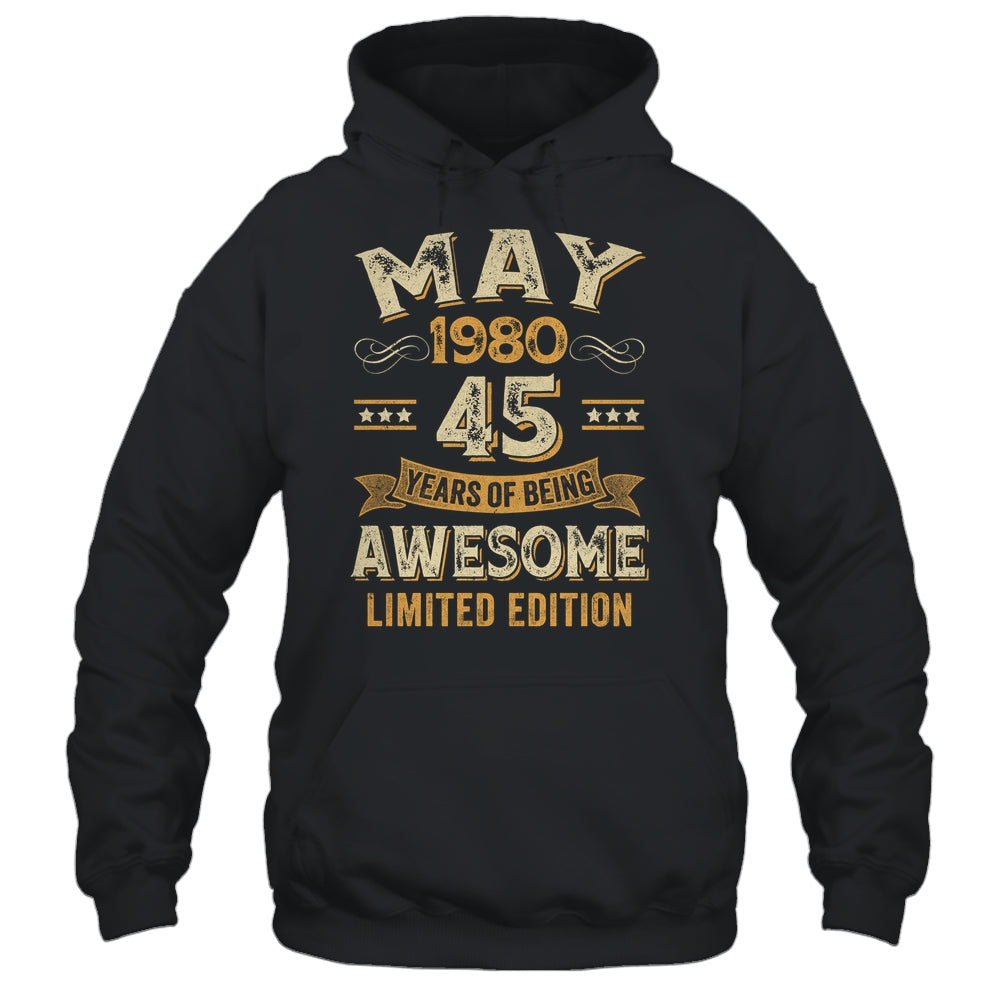45 Years Awesome Vintage May 1980 45th Birthday Shirt & Hoodie | siriusteestore
