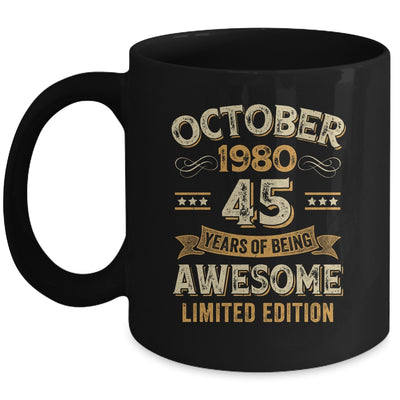 45 Years Awesome Vintage October 1980 45th Birthday Mug | siriusteestore