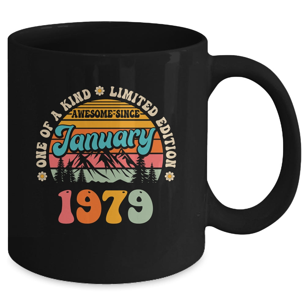 45 Years Old Awesome Since January 1979 45th Birthday Groovy Mug | siriusteestore