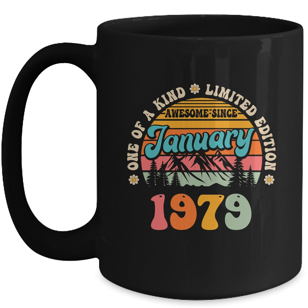 45 Years Old Awesome Since January 1979 45th Birthday Groovy Mug | siriusteestore