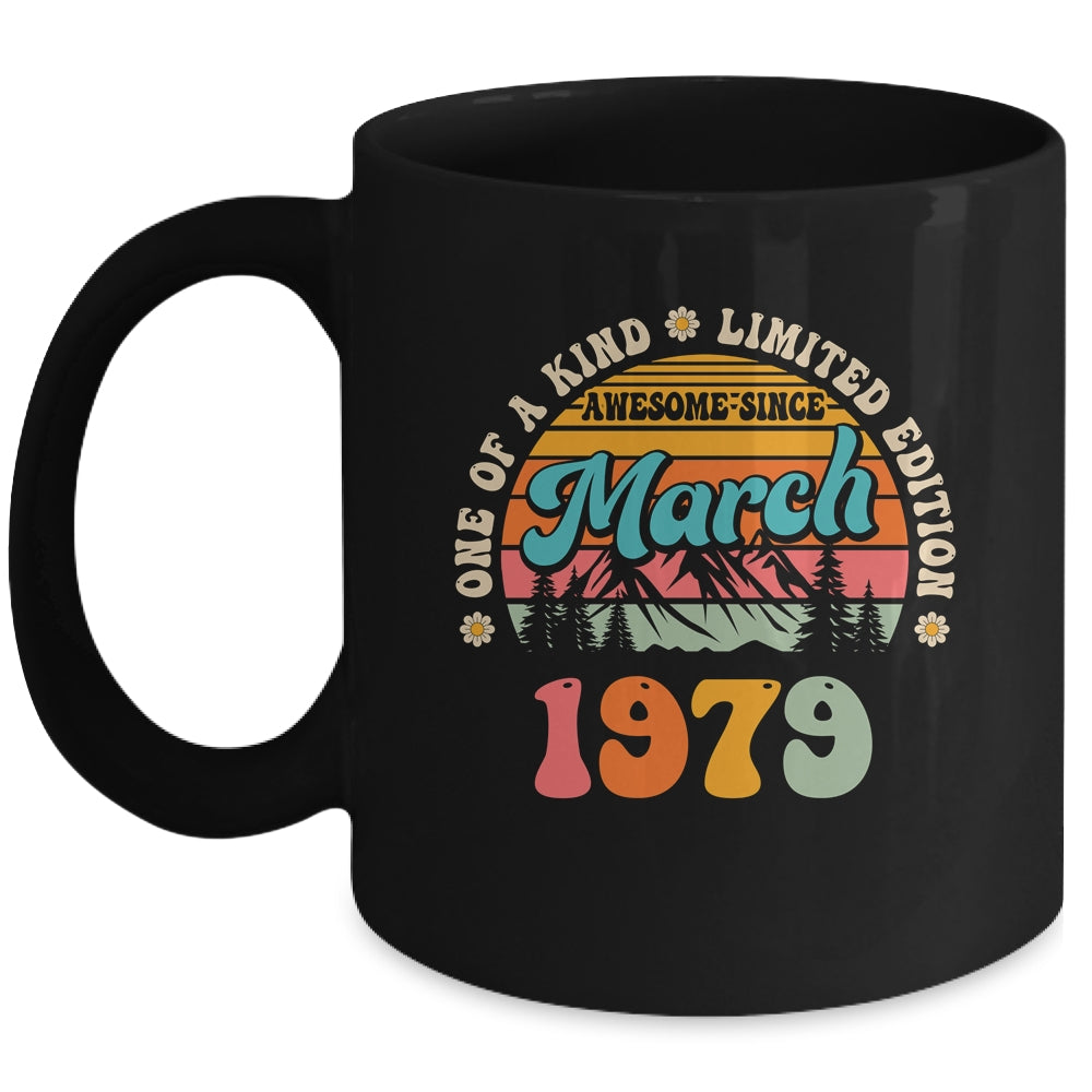 45 Years Old Awesome Since March 1979 45th Birthday Groovy Mug | siriusteestore