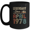 45 Years Old Legendary Since April 1978 45th Birthday Mug | siriusteestore