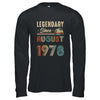 45 Years Old Legendary Since August 1978 45th Birthday Shirt & Hoodie | siriusteestore