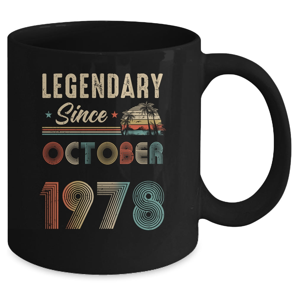 45 Years Old Legendary Since October 1978 45th Birthday Mug | siriusteestore