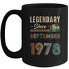 45 Years Old Legendary Since September 1978 45th Birthday Mug | siriusteestore