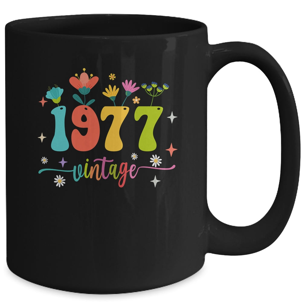 46 Years Old Vintage 1977 46th Birthday Tee Wildflower Mug | siriusteestore