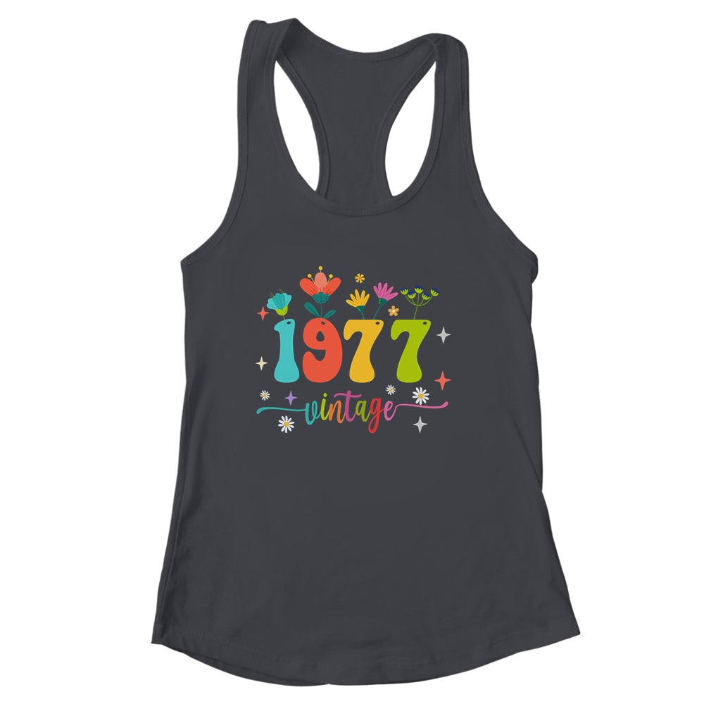 46 Years Old Vintage 1977 46th Birthday Tee Wildflower Shirt & Tank Top | siriusteestore
