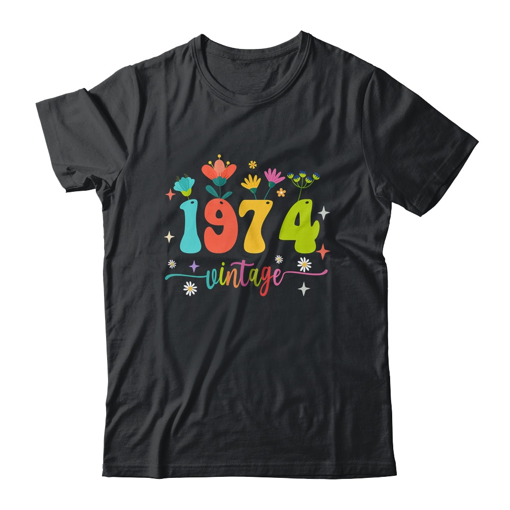 49 Years Old Vintage 1974 49th Birthday Tee Wildflower Shirt & Tank Top | siriusteestore