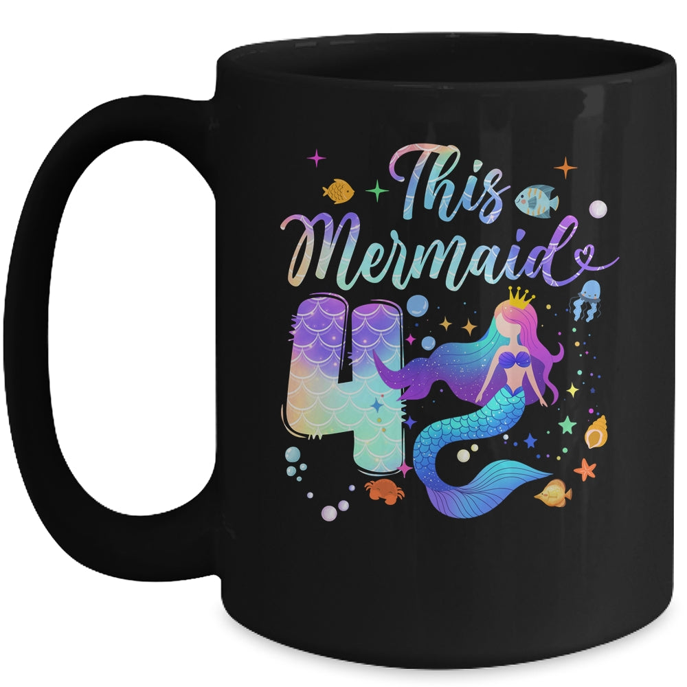 4 Year Old This Mermaid Is 4th Birthday Girl Daughter Party Mug | siriusteestore