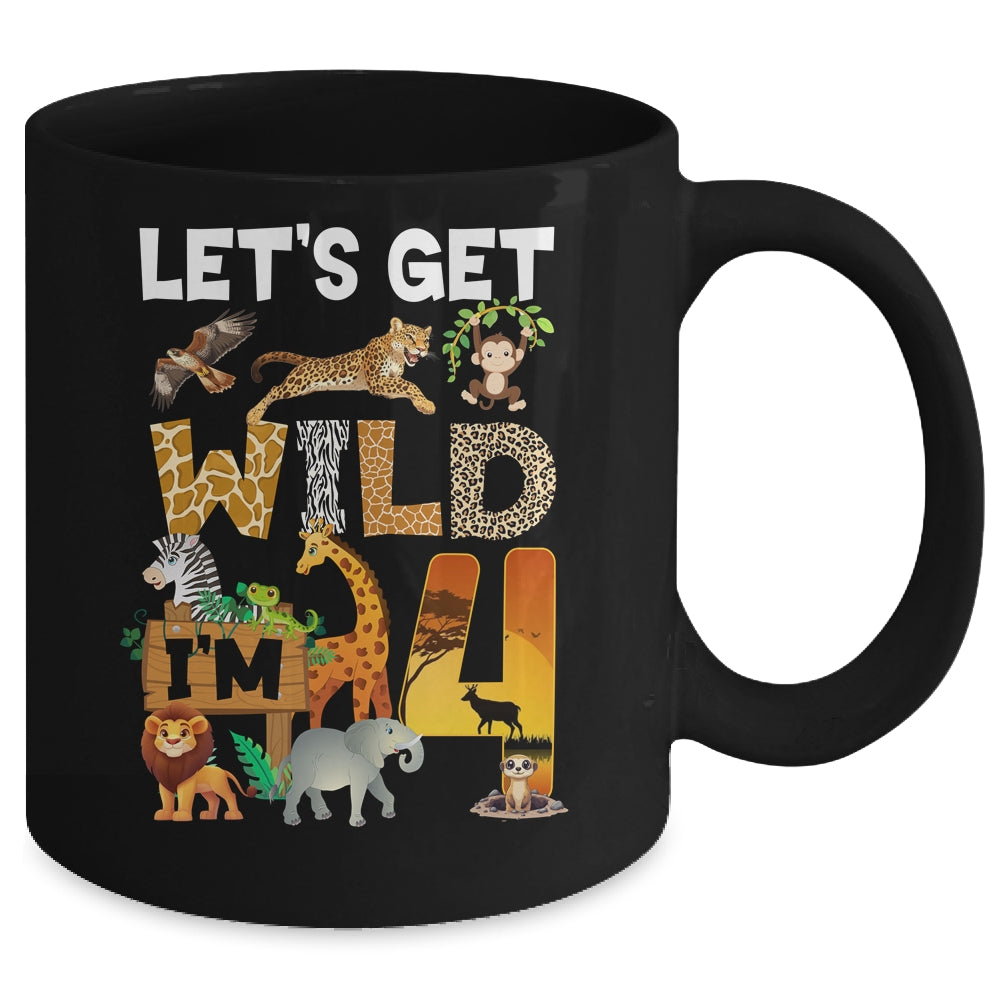 4 Year Old Zoo Birthday Safari Jungle Animal 4th Bday Mug | siriusteestore