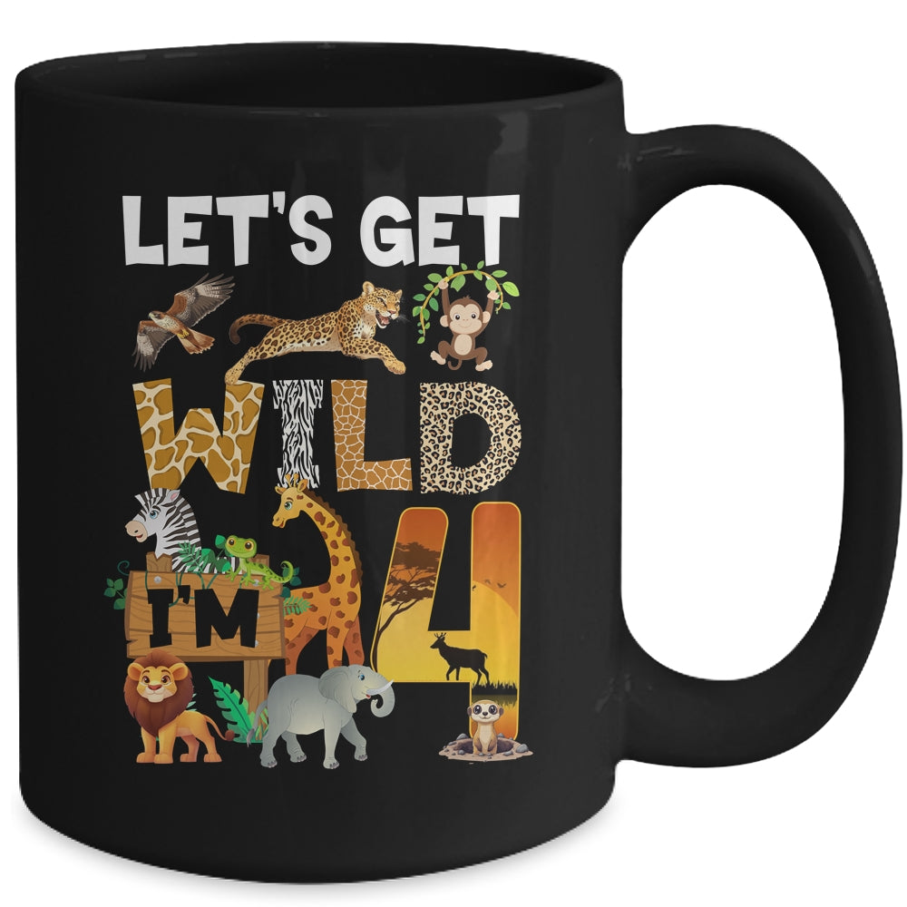 4 Year Old Zoo Birthday Safari Jungle Animal 4th Bday Mug | siriusteestore