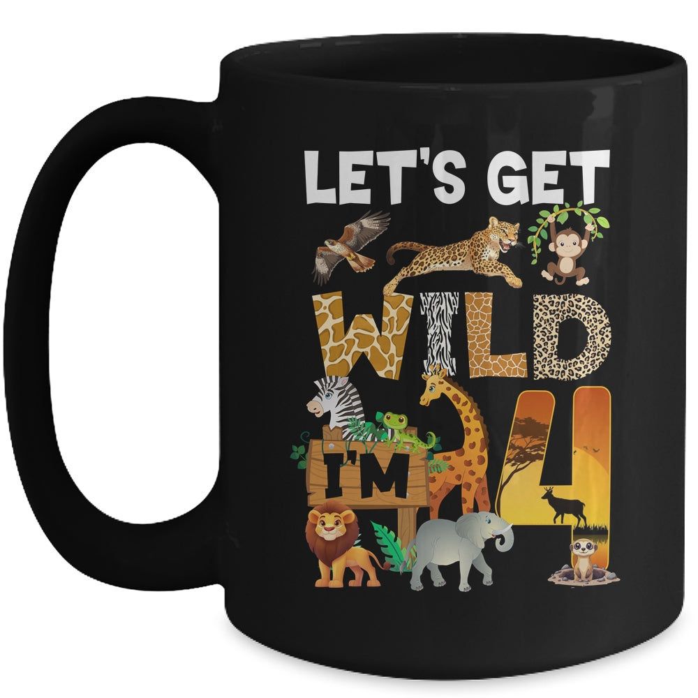 4 Year Old Zoo Birthday Safari Jungle Animal 4th Bday Mug | siriusteestore