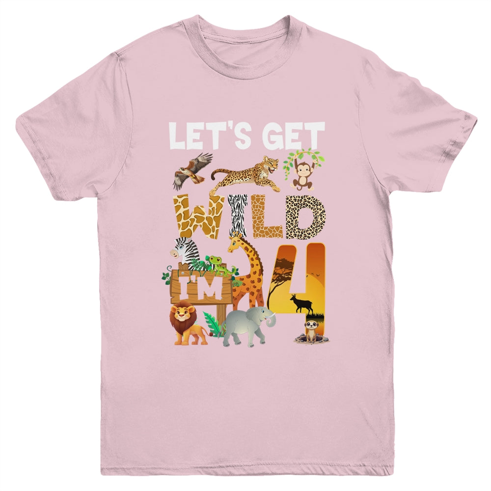 4 Year Old Zoo Birthday Safari Jungle Animal 4th Bday Youth Shirt | siriusteestore
