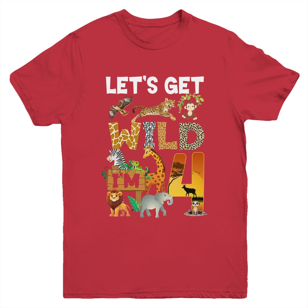 4 Year Old Zoo Birthday Safari Jungle Animal 4th Bday Youth Shirt | siriusteestore