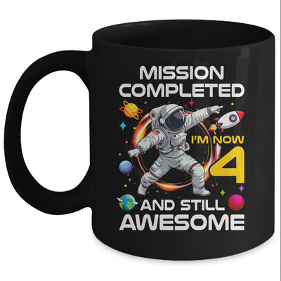 4th Birthday Astronaut 4 Years Old Outer Space Birthday Mug | siriusteestore