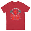 4th Birthday Boy Race Car Birthday Racing Car Flag Youth Shirt | siriusteestore