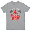 4th Birthday Boy Race Car Birthday Racing Car Flag Youth Shirt | siriusteestore