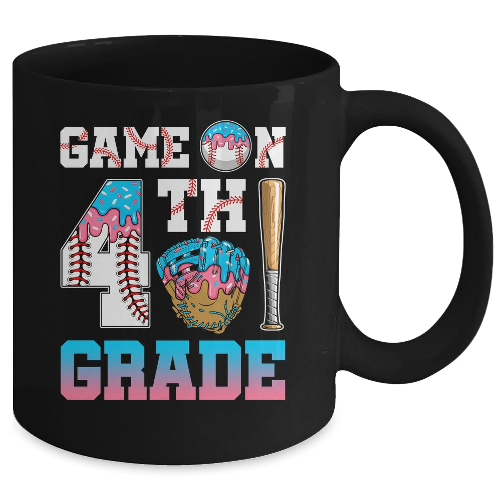 4th Grade Back To School Baseball Drip Ice Cream Game On Mug | siriusteestore