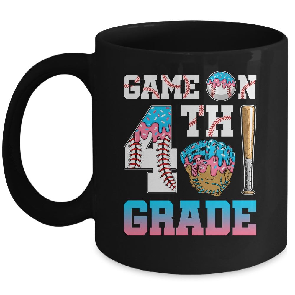 4th Grade Back To School Baseball Drip Ice Cream Game On Mug | siriusteestore