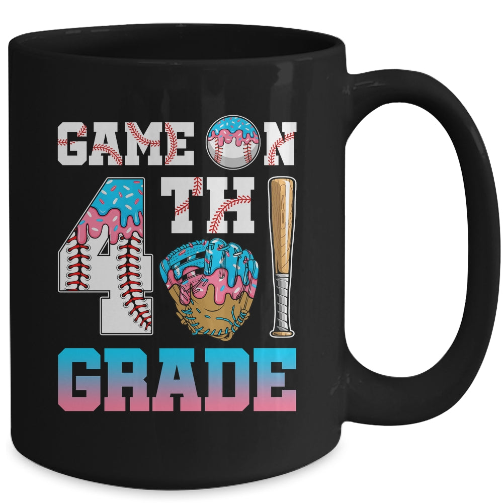 4th Grade Back To School Baseball Drip Ice Cream Game On Mug | siriusteestore