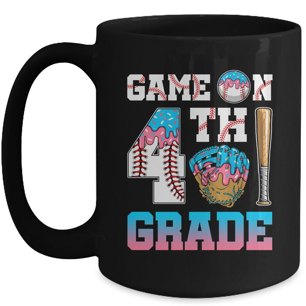 4th Grade Back To School Baseball Drip Ice Cream Game On Mug | siriusteestore