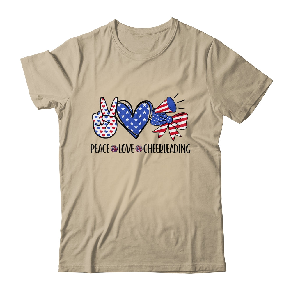 4th Of July Cheer Girl Peace Love Cheerleading American Teen Shirt & Tank Top | siriusteestore