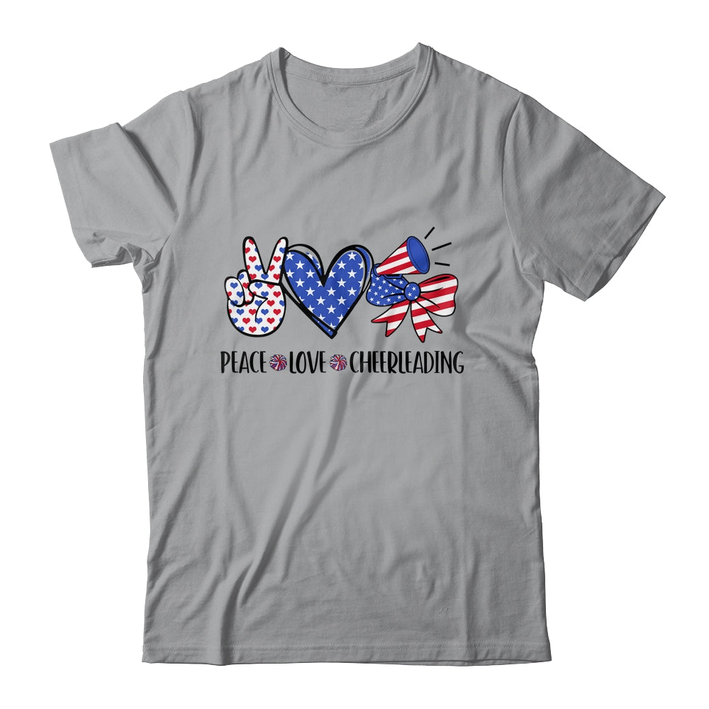 4th Of July Cheer Girl Peace Love Cheerleading American Teen Shirt & Tank Top | siriusteestore