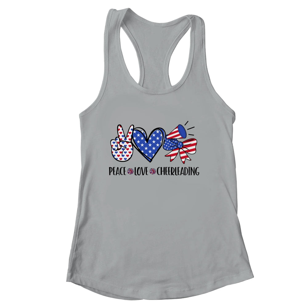 4th Of July Cheer Girl Peace Love Cheerleading American Teen Shirt & Tank Top | siriusteestore