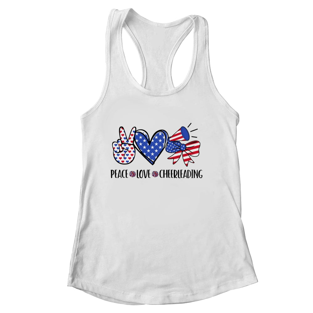 4th Of July Cheer Girl Peace Love Cheerleading American Teen Shirt & Tank Top | siriusteestore