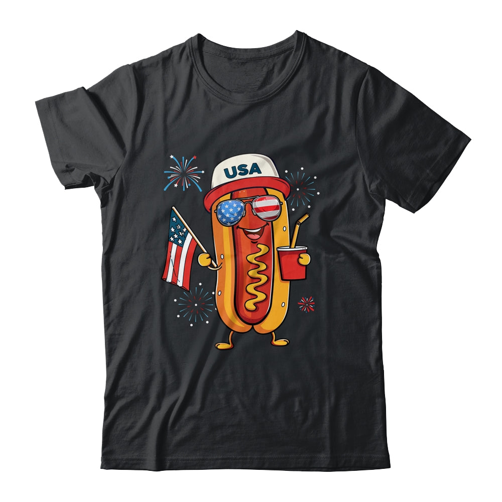 4th Of July Hotdog Funny Fourth Of July Patriotic USA Flag Shirt & Tank Top | siriusteestore