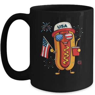 4th Of July Hotdog Funny Fourth Of July Patriotic USA Flag Mug | siriusteestore
