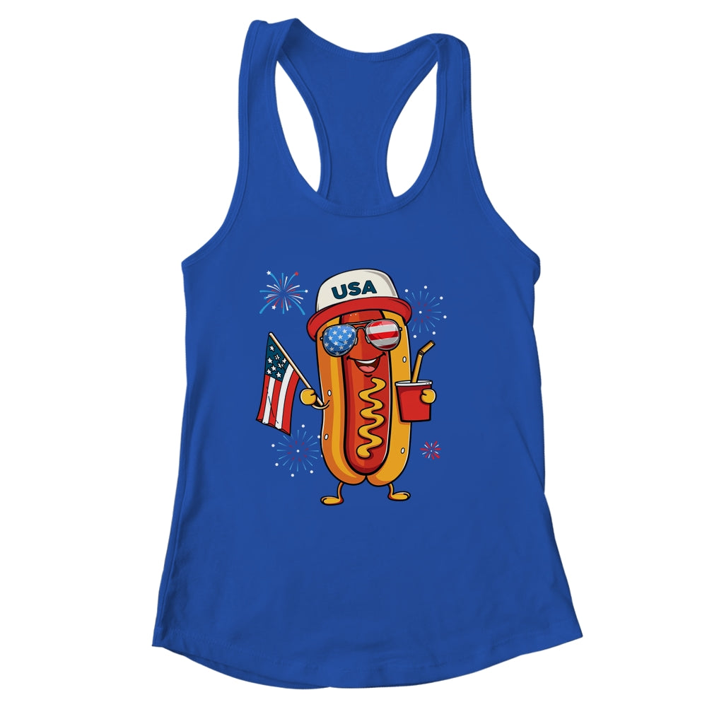 4th Of July Hotdog Funny Fourth Of July Patriotic USA Flag Shirt & Tank Top | siriusteestore