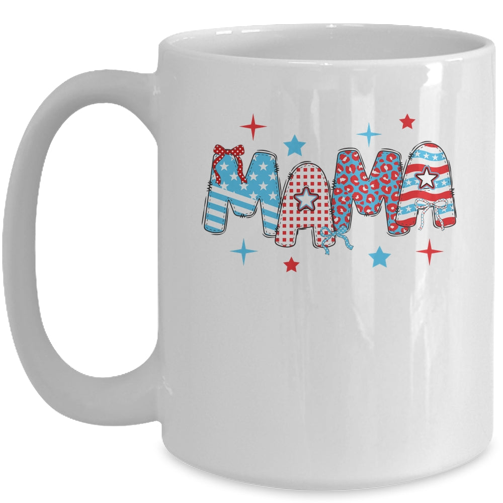 4th Of July Mama American Mama Fourth Of July Patriotic Mom Mug | siriusteestore