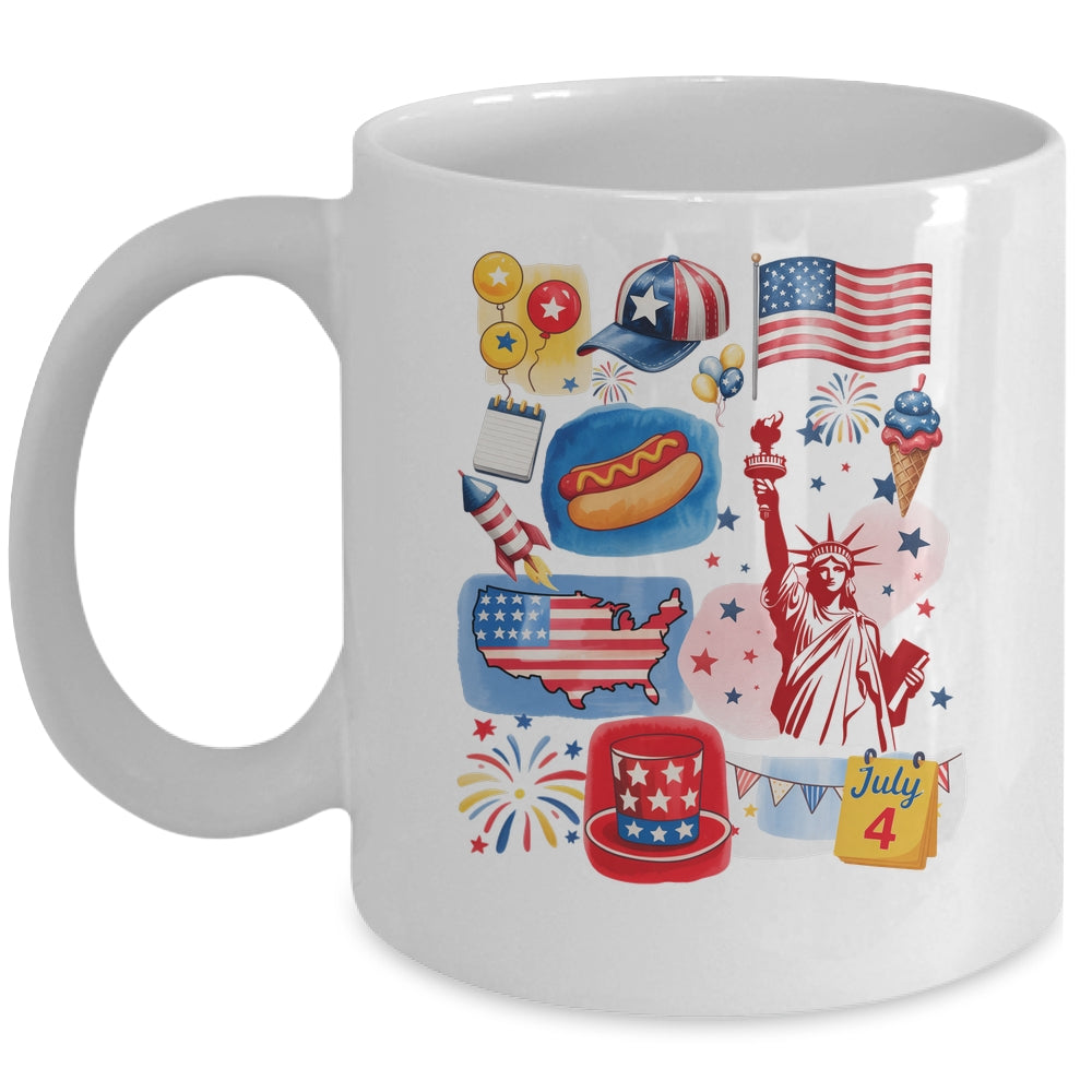 4th Of July Patriotic USA American Flag Independence Day Mug | siriusteestore